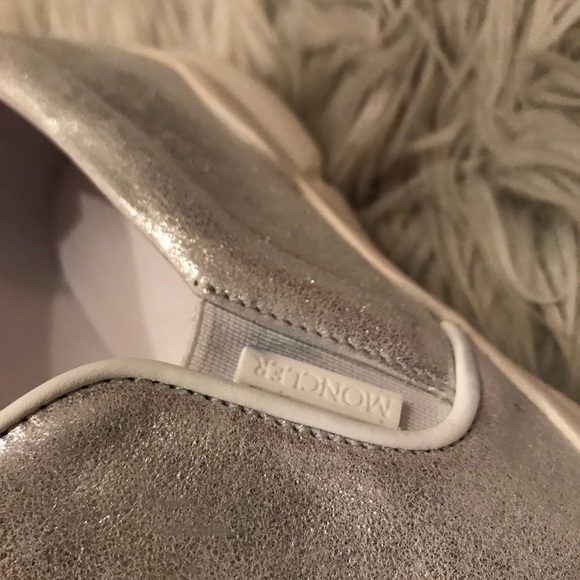 Moncler women silver slip on loafer sz 37 - Picture 3 of 6